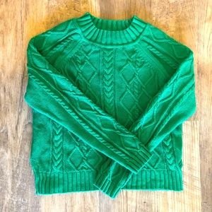 Gap Bright Green Crew Neck Chunky Sweater